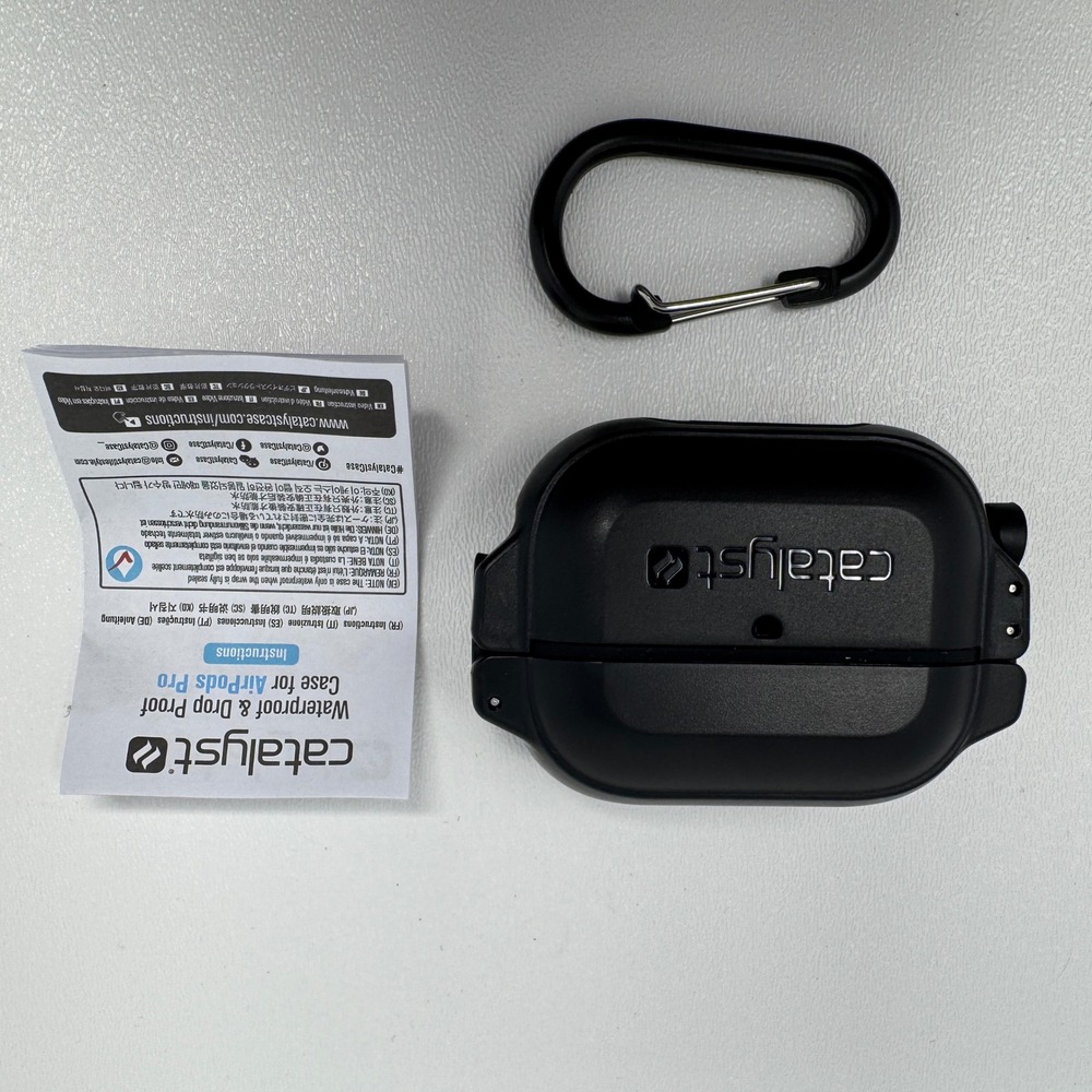 Catalyst Waterproof & Drop Proof Case for AirPods Pro Black with Carabiner